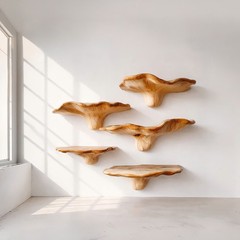 Rustic Live Edge Wall Shelf – Handcrafted Solid Wood Floating Timber