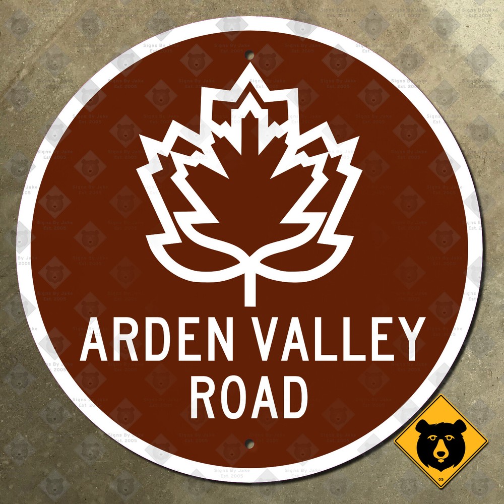 New York Arden Valley Road route highway marker sign Harriman State Park 12×12