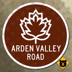 New York Arden Valley Road route highway marker sign Harriman State Park 12×12