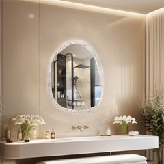 Irregular Wall LED Mirror Clear-crystal Glass Frame Vanity Mirror with Backlit