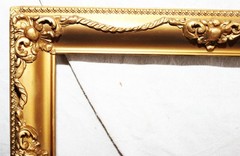 ANTIQUE FITS 8 X10 VICTORIAN PICTURE FRAME LEMON GOLD GILT ORNATE WOOD PRIMITIVE