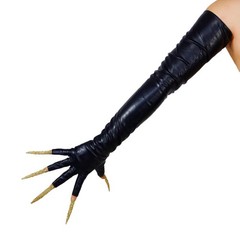 DooWay Women Fingerless Long Gloves 28″ Opera Leather Gloves Upper Arm Length…