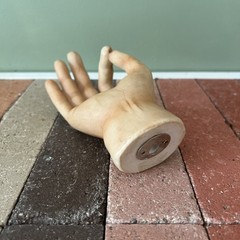 CERAMIC HAND «OK» SIGN SCULPTURE WALL HOOK HANGING OR FREE STANDING STATUE