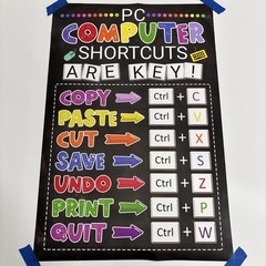 PC Computer Shortcuts Teacher School Decor ✅ Poster Print Wall Art ✅ 16×24 inch