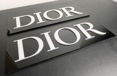 Dior Sign Plaque Art Rare Quality Decor Plastic/Acrylic – 11″ x 4″ in. Set of 2