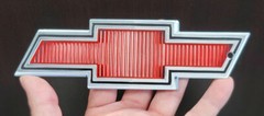 Chevy Red Bowtie Emblem Steel Sign