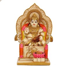 Marble Dust Sitting Kuber Idol Figurine Statue God of Money Wealth