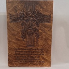 Rock Creek Laser Engraved Wood Plaque Jesus Cross Philippians 2:9-11 8×6