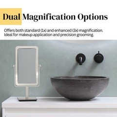 Aptations Mirror Image Rectangular Free Standing Mirror, Polished Nickel