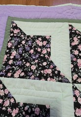 Vintage Handmade Floral Patchwork Quilt Square Lavender Cottagecore Wall Hanging
