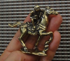 Solid Brass Monkey on Horse Figurine Bronze Color Scultpure Home Decor Statue