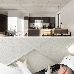 2ft x 4ft Printed Pro Ceiling Tile Drop 24 x 48in. Waterproof PVC 10 tiles