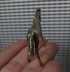 Solid Brass Standing Horse Figurine Vintage Bronze Color Sculpture Shelf Decor