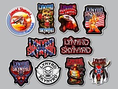 Lynyrd Skynyrd Vinyl Lot Pack (10 Stickers) classic rock zz top acdc country