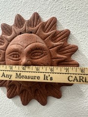 Celestial 3D Anthropomorphic 7.5” Sun Face Wall Hanging Southwest Design