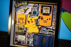 Framed Pikachu Gameboy Color 3D effect Disassembled,Wall Decor,Teardown Art