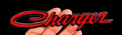 Dodge Charger Script Steel Sign – Red