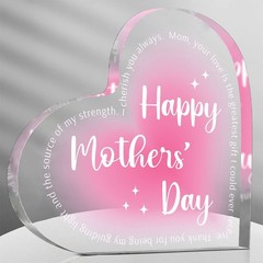 Heart-Shaped Acrylic Plaque – Elegant Mother’S Day Decor Happy Mother’S Day