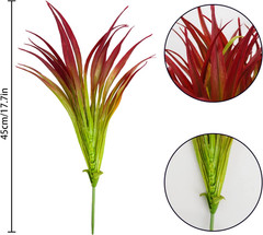 6Pcs Artificial Grass Fake Plants 17.3In Outdoor Plants UV Resistant Greenery St