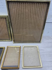 Vintage Picture Frame Lot Of 7 Brass Gold Tone MCM Mixed Varies Ornate PF005