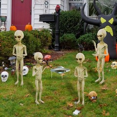 5 Pieces Halloween Yard Sign Full Body Large Alien Outdoor UFO Scary Decorati…