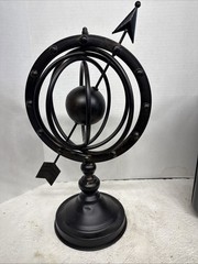 Rustic Metal Artwork Orbit Sphere Table Top Decor Brown 17.5” TALL