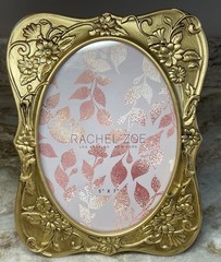 Oval Picture Frame 5X7 Gold Floral Design Vertical Or Horizontal Rachel Zoe New
