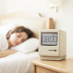 Maclock Retro Pixel Alarm Clock, 1984 Computer-Inspired USB Desk Clock with Pixe