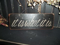 Wood Sign IT IS WHAT IT IS Prim Rustic «Handmade» Country Home Wall Decor Sign