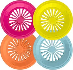 Plastic Plate Holders 10 Inch 20 Pack Reusable Dishwasher Safe Colorful Set
