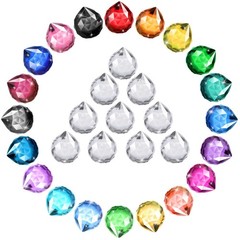 30 Pack Crystal Ball 20mm Prisms for Windows, Suncatchers, Feng Shui Gift