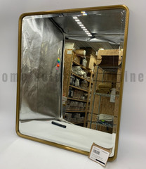 Pottery Barn Brass Vintage Rounded Rectangular Mirror 19×23″ #S9119 READ!