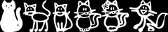 Set of 6 Stick Family Cats Vinyl Decal Sticker Car Window Wall