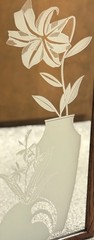 Vintage Randolph Buford Signed Etched Tiger Lily Mirror Wood Frame Wall Art