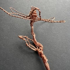 Twisted Copper Flower Lilly & Leaf ~ Colorado Artisan Crafted ~ 4″ Tall