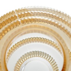 D9.1×9.8″ Tiered Geometric Amber Luster Clear Vase