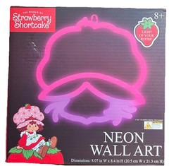 Strawberry Shortcake 8” Neon Wall Art New
