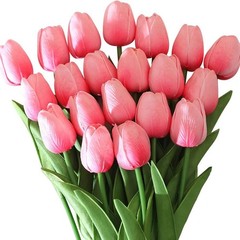 10Pcs Artificial Tulips Latex Fake Flower Bouquet Real Touch Wedding Party Decor