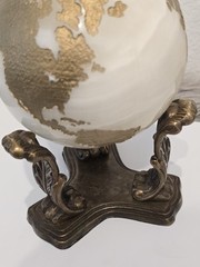Maitland Smith Marble Stone Globe Solid White Gold – No Base