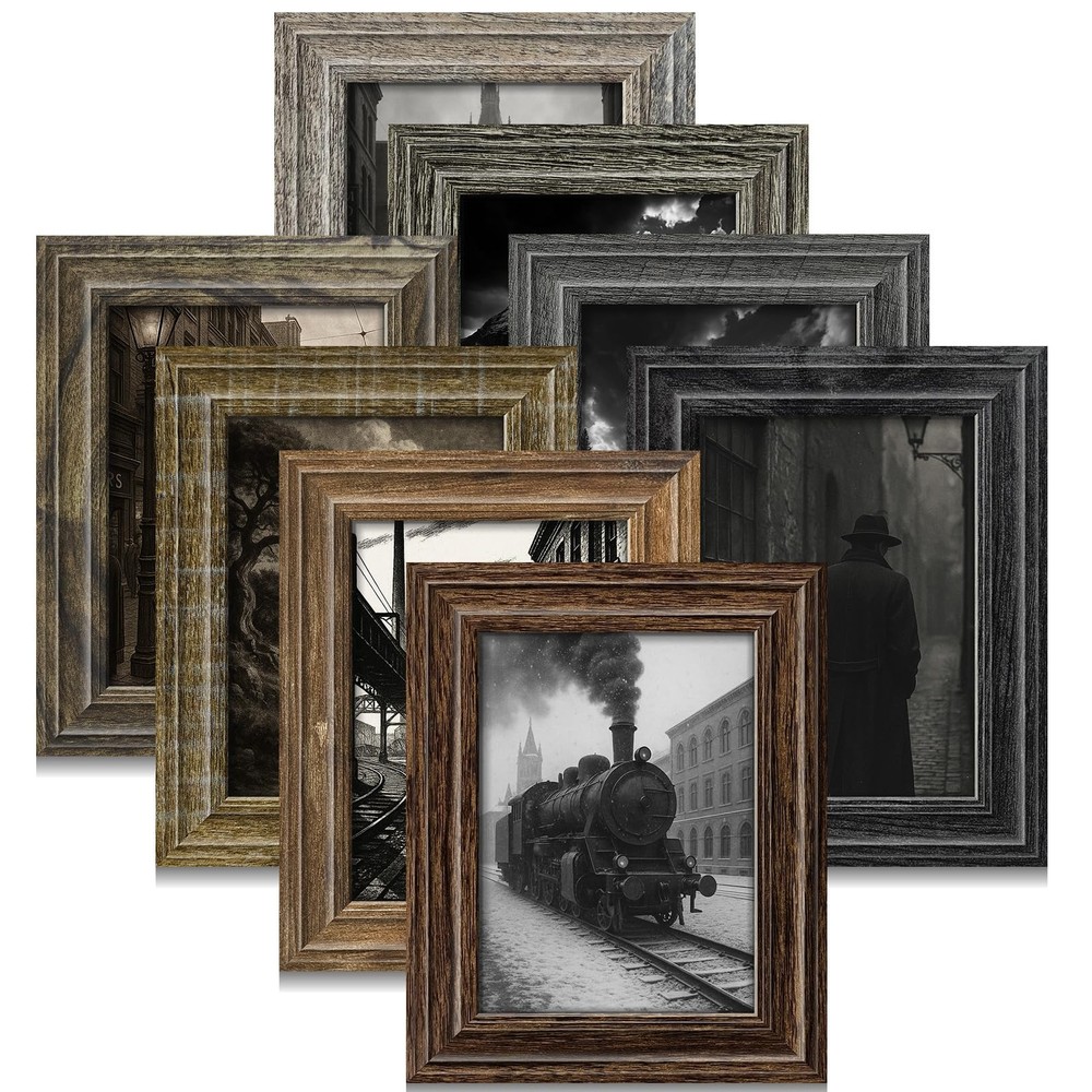 4×6 Picture Frames Set of 8,Classic American Vintage Rustic Farmhouse Style P…