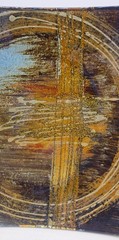 Decorative Fused Glass Square Glass Plate Gold, Brown w/Glitter High Gloss 9.5″