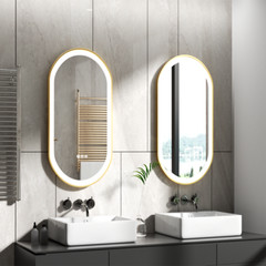 Extra Large Oval Bathroom Mirror LED 3 Color Lights Dimmable Smart Vanity Mirror