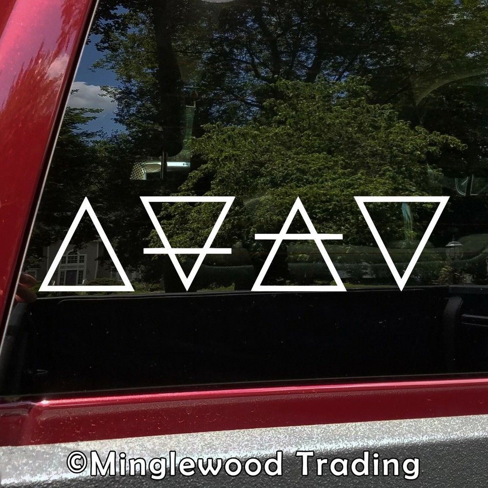 Classical Elements Vinyl Decal – Alchemy Earth Air Fire Water Symbols – Sticker