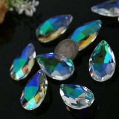 10Pc 38MM AB Crystal Glass Lamp Prism Chandelier Drop Christmas Decor Suncatcher
