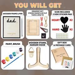 10″ Best Dad Ever Hands Down Sign DIY Dad Gifts from Kids Handprint Kit with …