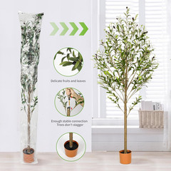 6FT Realistic Artificial Olive Tree with Planter for Home & Office Decor