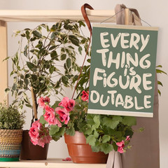 Everything Is Figureoutable Inspirational Wall Art Poster Hanger Frame, Positive