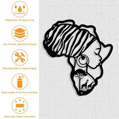 Africa Map Metal Wall Art Decor, Matte Style Wall Hanging Decor Silhouette Wa…