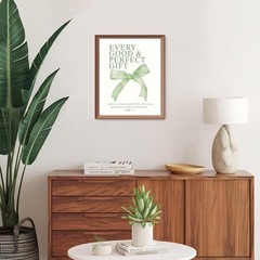 Coquette Sage Green Bow Wall Art Decor Posters, Sage Green Bow Room Bedroom B…