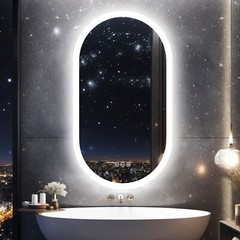 Wisfor Backlit Bathroom Mirror LED Light 3 Colors Anti-Fog Wall Vanity Mirror
